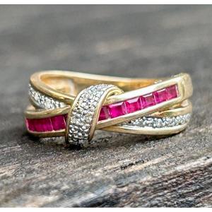 Gold, Ruby And Diamond Ring