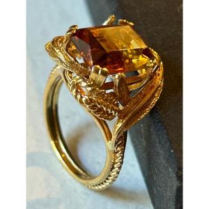 18k Gold And Citrine Ring