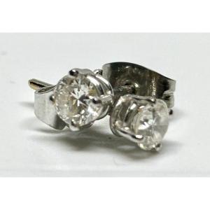 Pair Of White Gold And Brilliant Earrings