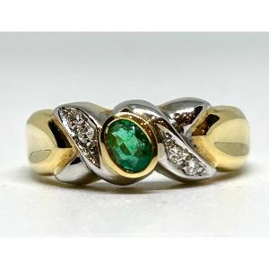 Gold, Emerald And Brilliant Ring