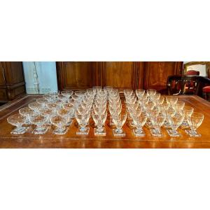 Val Saint Lambert, lot de 60 verres en cristal