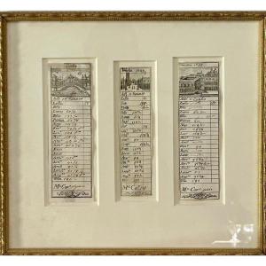 “collection Of 3 Lists Of Exchange Rates” Italian 18th Century 