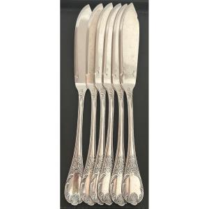 Christofle, Marly Model Set Of 6 Fish Knives