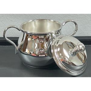 Christofle, Silver-plated Sugar Bowl Uni