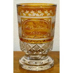 Verre de collection en cristal de Bohème 