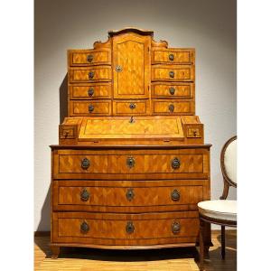 18th Century Curved Cherrywood Secretary 