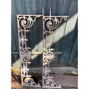 Pair Of Cast Iron Railings, Bld Royal Luxembourg 