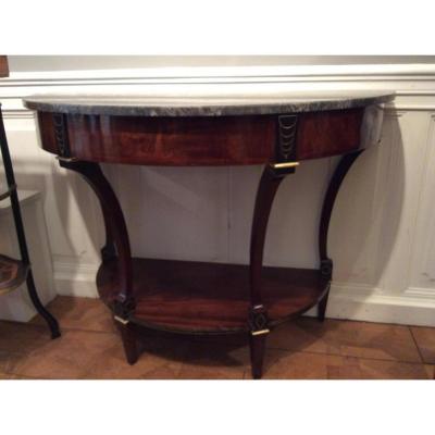 Console Table In Mahogany Inlaid Brass Model Chapuis