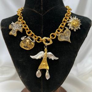 Collier Christian Lacroix - "angel" Vintage plaqué or 