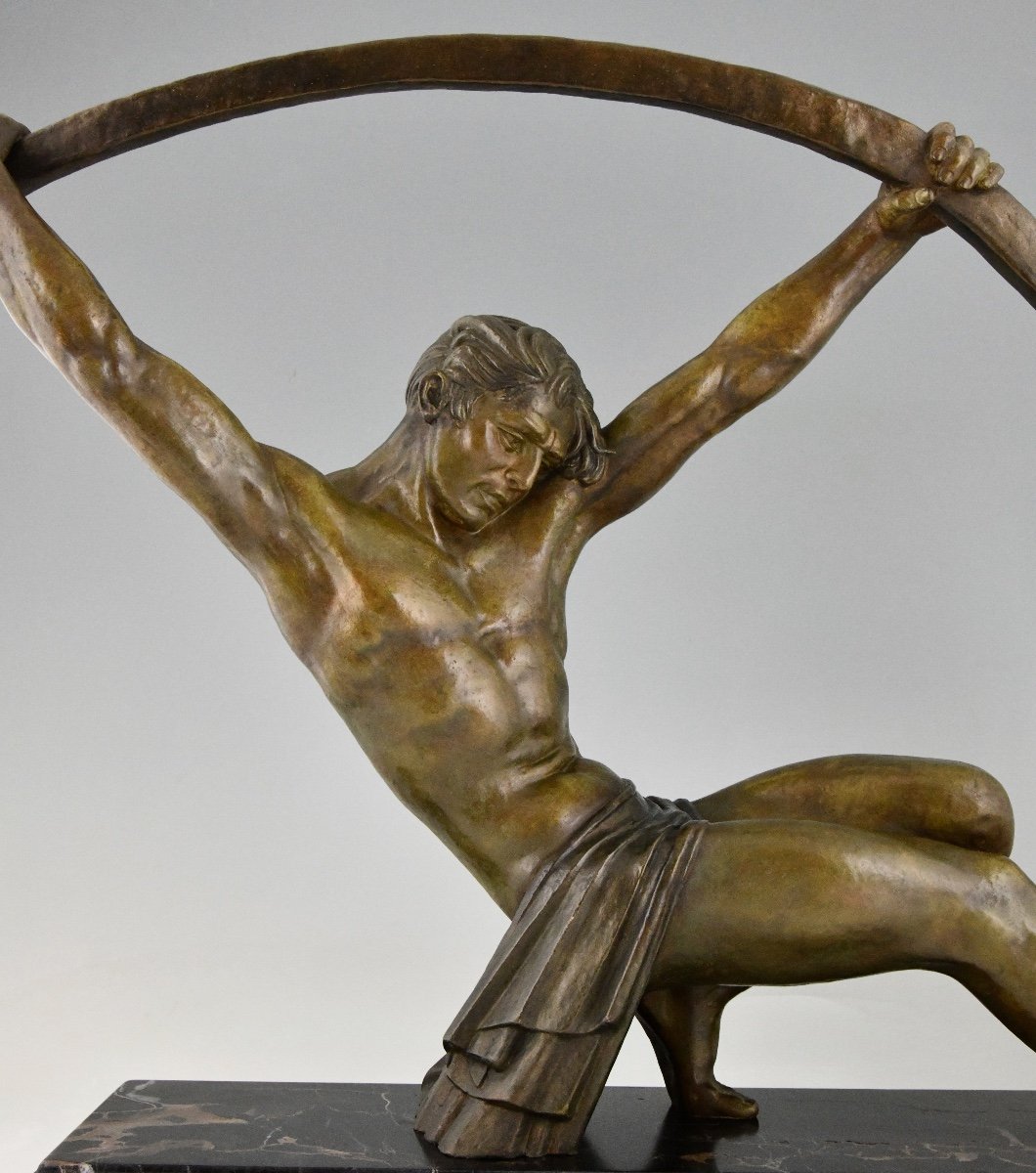 Art Deco Bronze Age Athlete Sculpture Signed Dh Chiparus.-photo-6