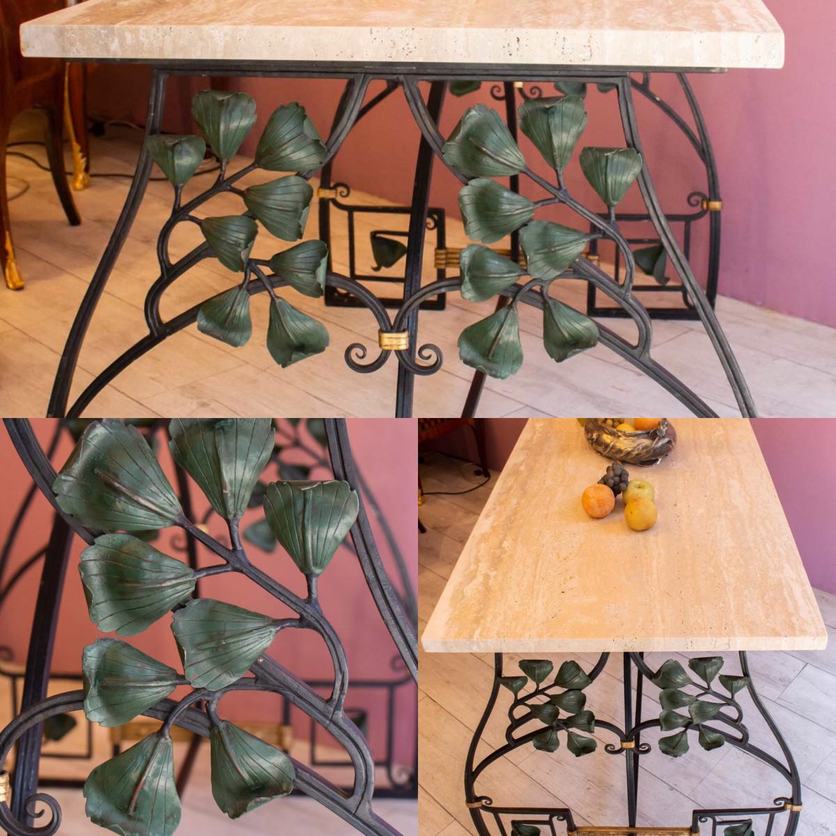 Pair Of Wrought Iron Consoles-photo-3