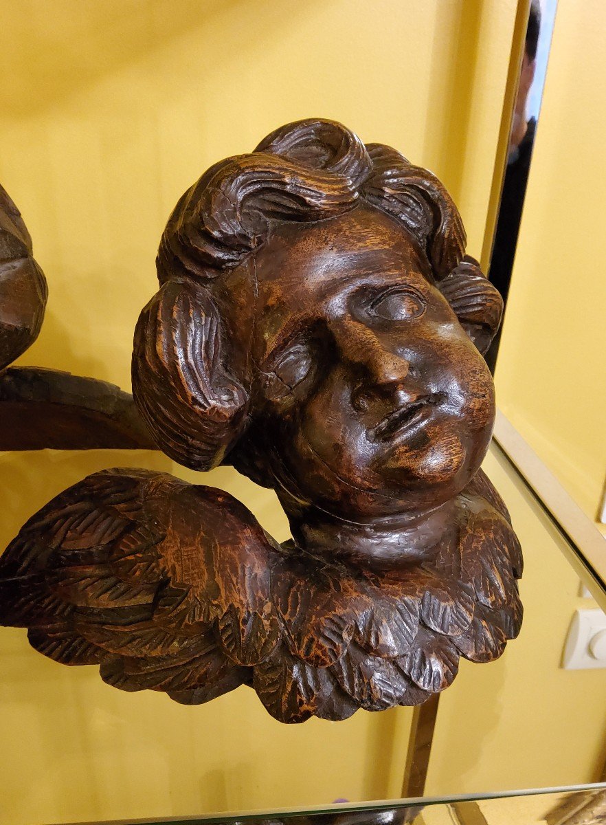 Baroque Cherubs, Wings Outstretched. Fruit Wood, 17th Century. -photo-4