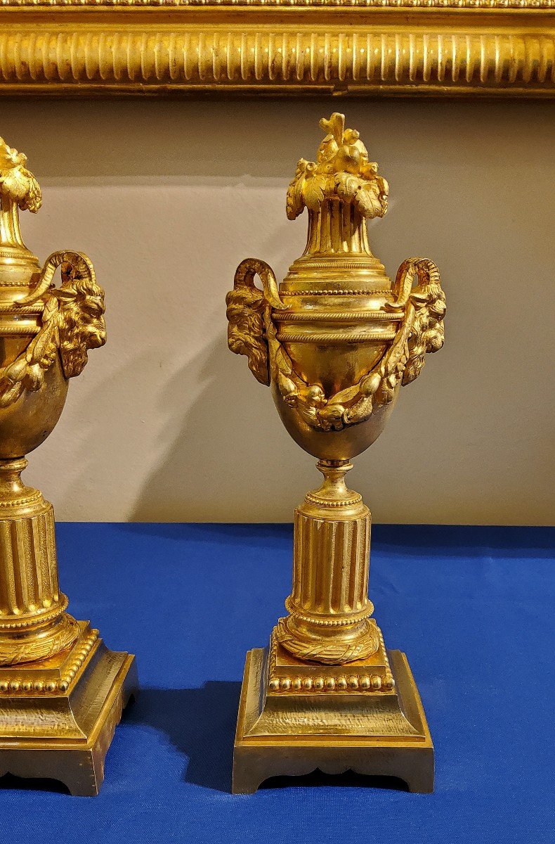 Reversible Vases Into Candlesticks In Gilded Bronzes Louis XVI Style 19th Century -photo-3