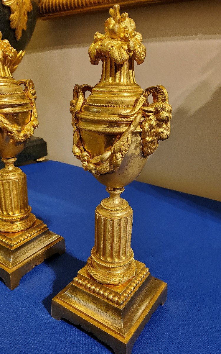 Reversible Vases Into Candlesticks In Gilded Bronzes Louis XVI Style 19th Century -photo-4