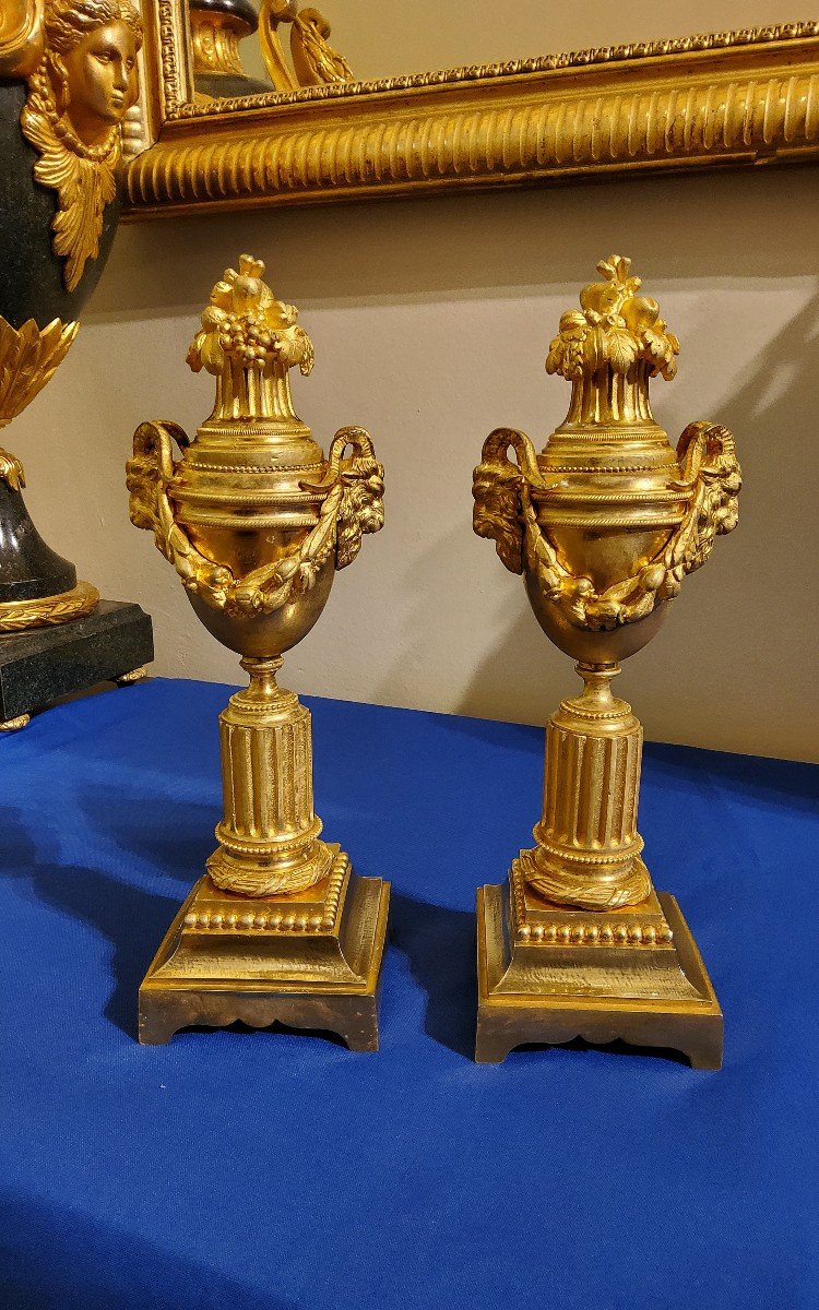 Reversible Vases Into Candlesticks In Gilded Bronzes Louis XVI Style 19th Century -photo-4