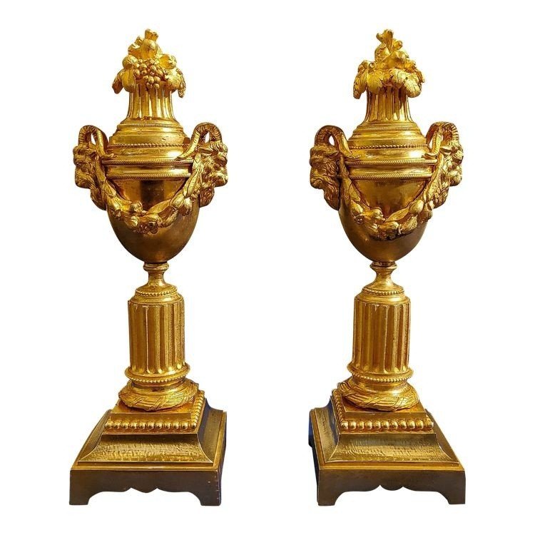 Vases Réversibles En Bougeoirs En Bronzes Dorés Style Louis XVI XIX éme Siécle 