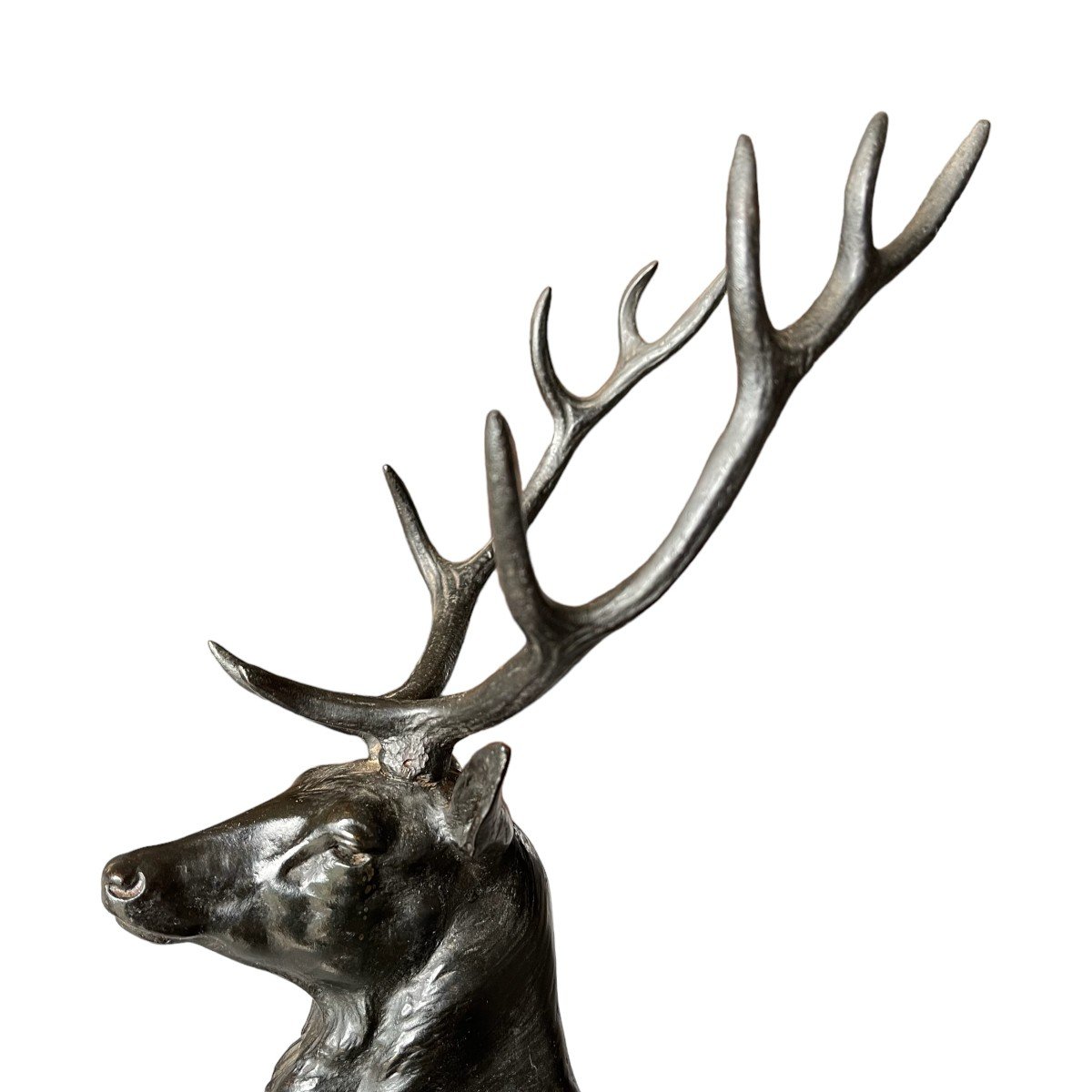 Cerf En Bronze Signé Maximilien Fiot-photo-2