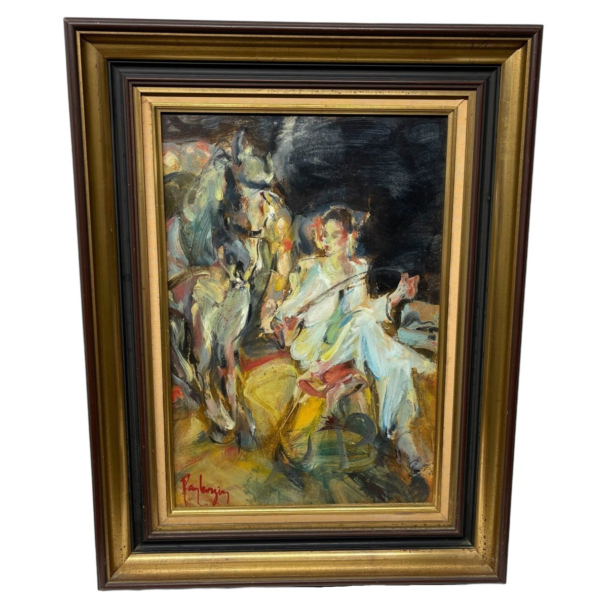 The Horsewoman - Oil On Panel Signed Pamboudjian-photo-4