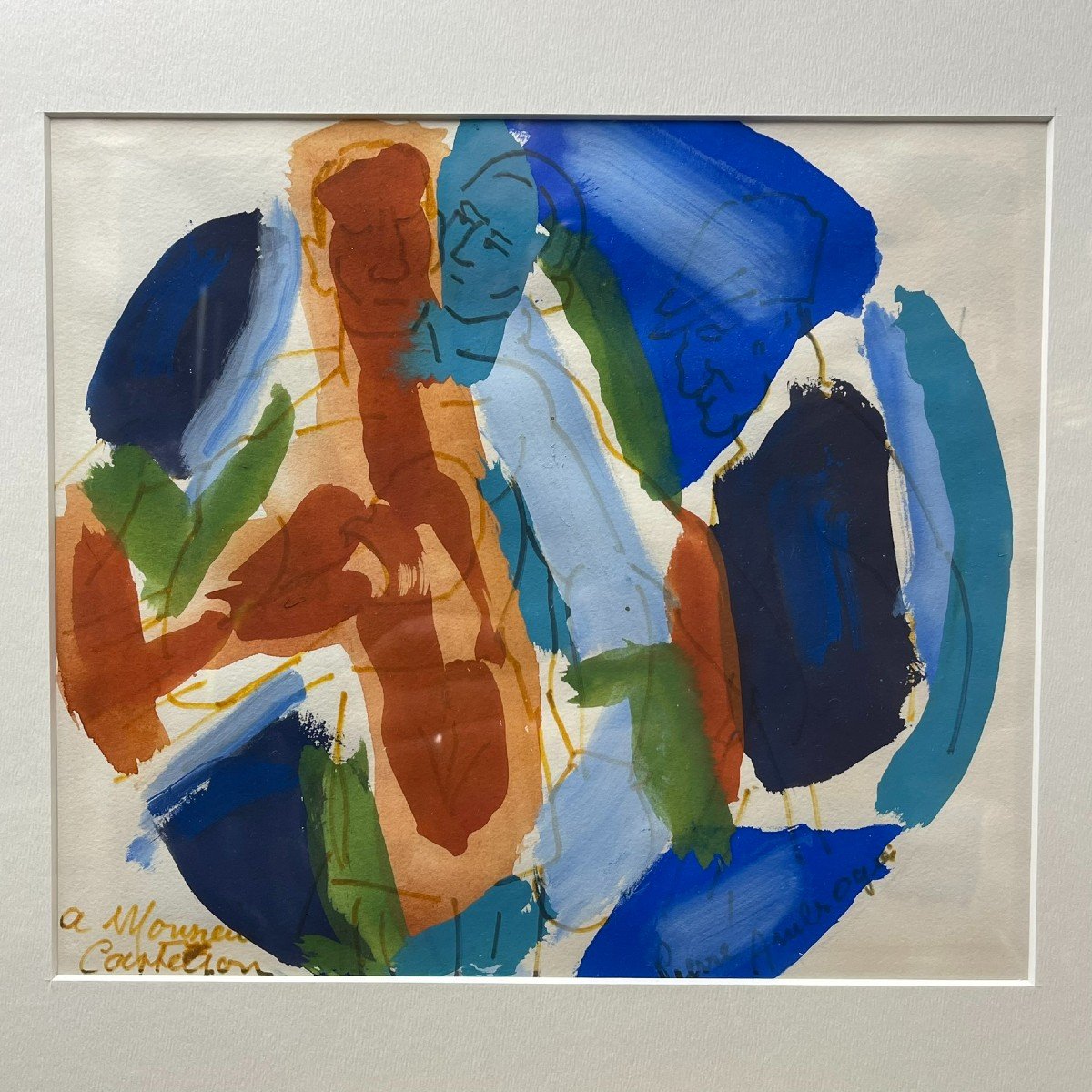 Reversible Gouaches Signed Pierre Ambrogiani