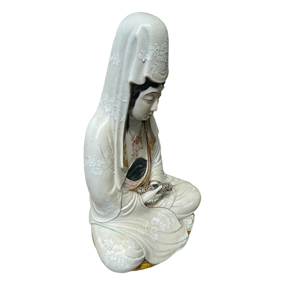 Statuette De Guanyin En Porcelaine Ornementée - Guan Yin-photo-4