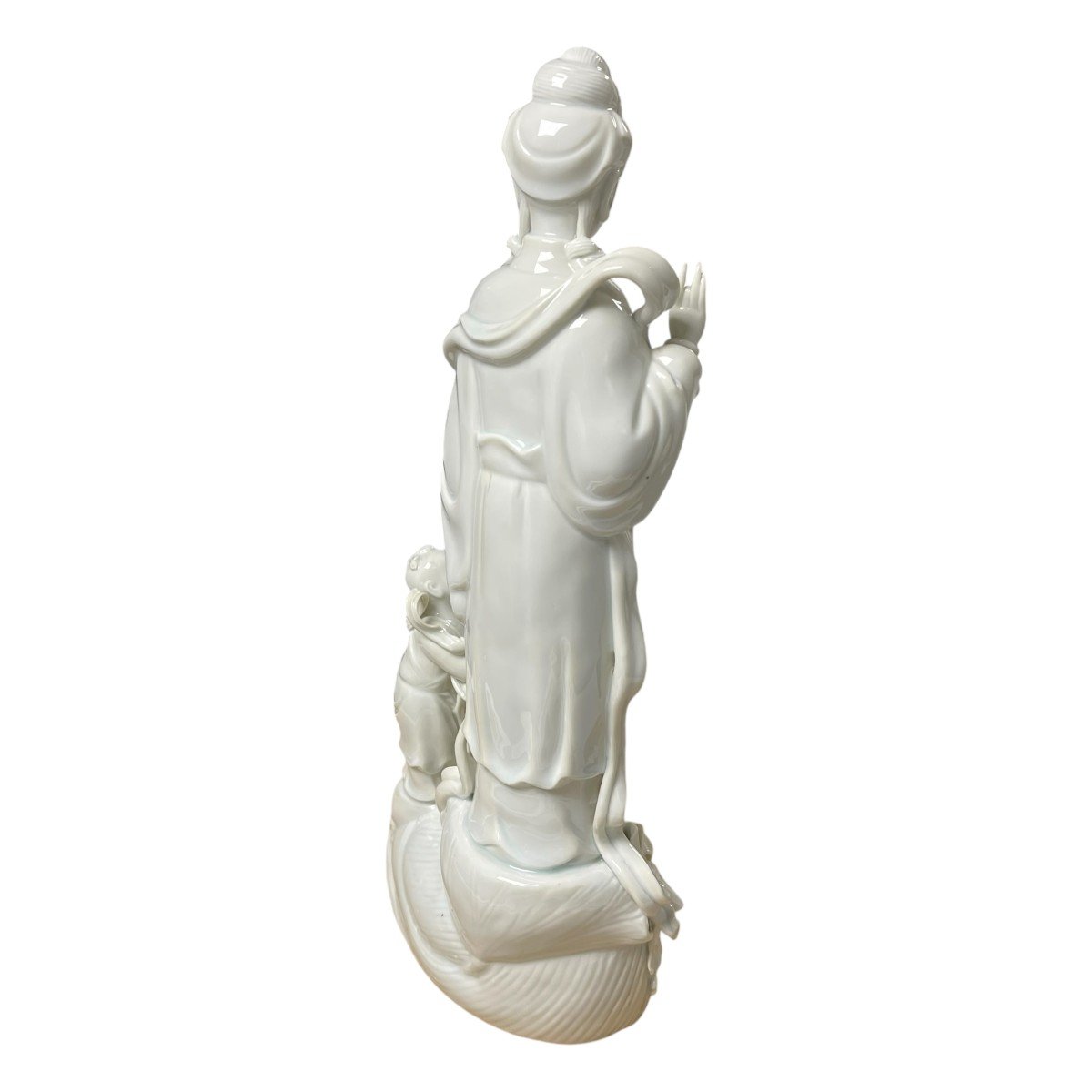 Statuette De Guanying En Porcelaine Blanche-photo-4