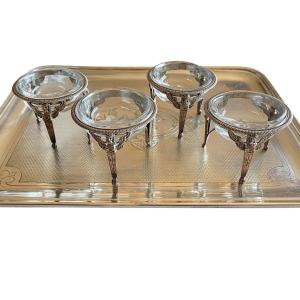 Four Silver Salt Cellars In Empire Period