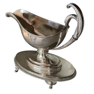 Silver Sauce Boat Empire With Old Man Hallmark 925 Grams