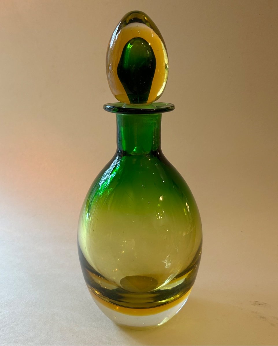 Submerged Bottle In Murano Glass 1960. Production Seguso Vetri d'Arte