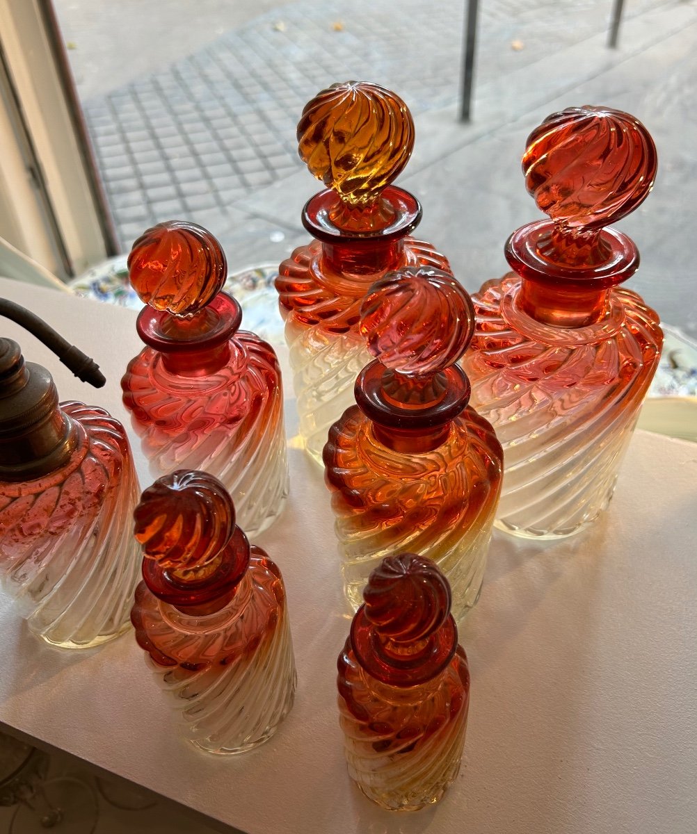 7 Baccarat Crystal Perfume Bottles. Bamboo Model-photo-2