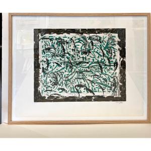 Print By Jean-paul Riopelle Etching Signed "the Flies To Marry" N: 2 1985