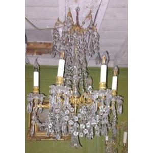 Gilt Bronze And Baccarat Crystal Chandelier