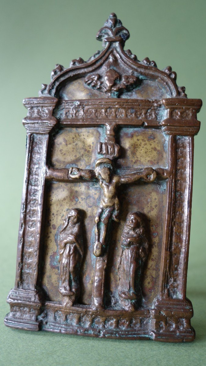 Kiss Of Peace / Osculatory With Representation Of Christ On The Cross, Spain XVIth Century-photo-2