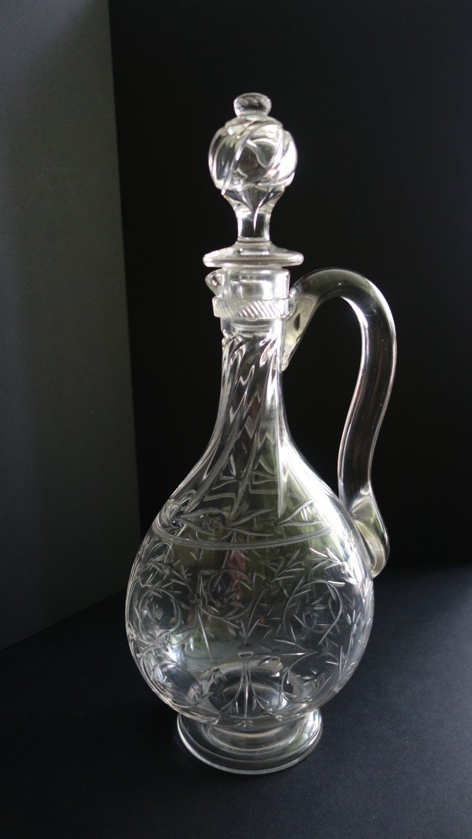 Baccarat Crystal Ewer, Service Form 6185 With Venetian Ribs-photo-4