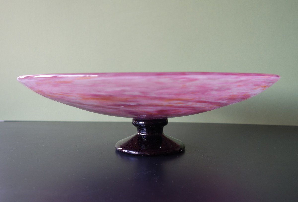 Coupe En Verre Doublé à Décor De Poudres Intercalaires, Schneider Vers 1925-1930