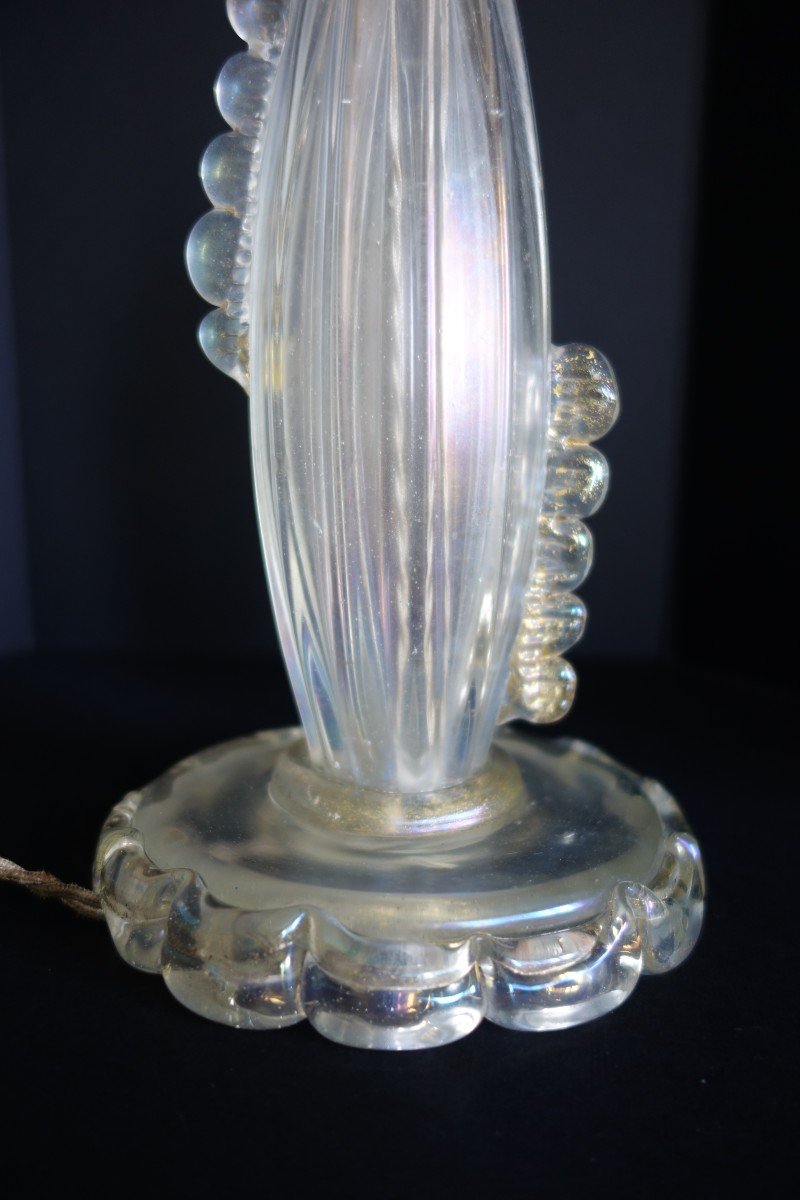 Tooled Glass Lamp Base, Fratelli Barovier Vetri Di Venezia-photo-4