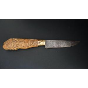 Patronymic Table Knife Carved From A Carpenter In His Workshop, Jacob Petermuller 1933