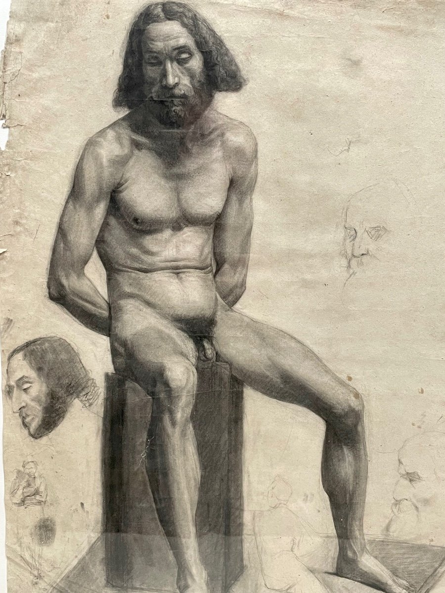Academy, Study, Naked Man Sitting-photo-3
