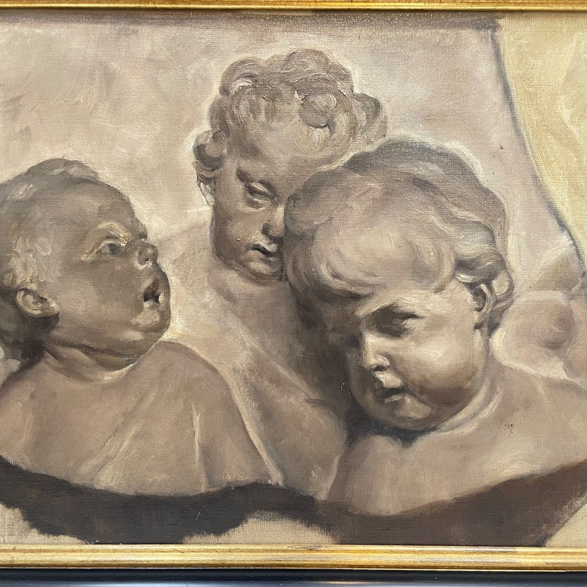 Grisaille, Têtes De Putti , Têtes D’angelots En Bas Relief -photo-1