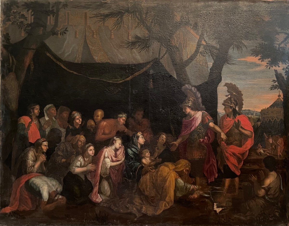 Grand Tableau Vers 1700 , «  Alexandre Le Grand Et La Famille De Darius »