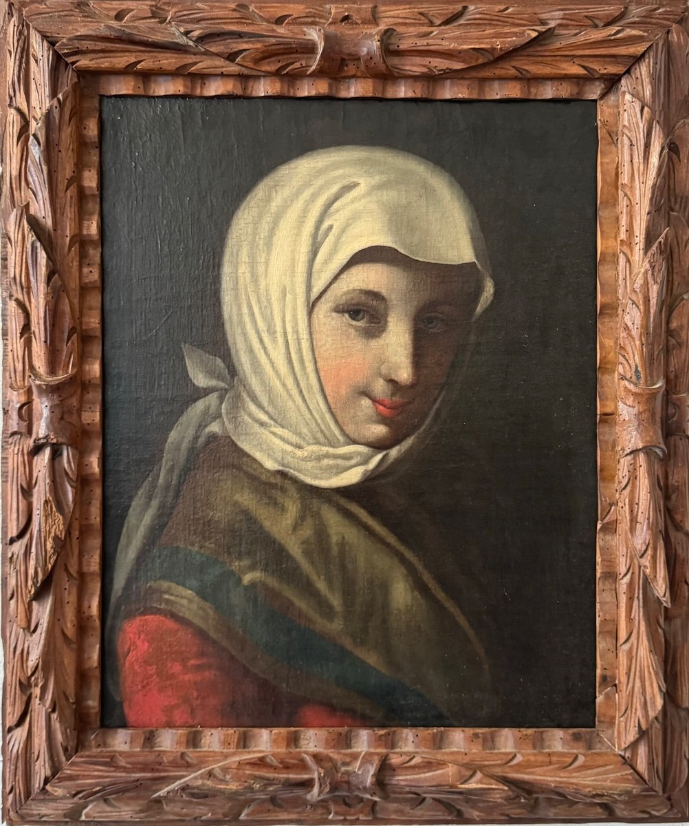 Portrait D’une Paysanne Italienne 18ème