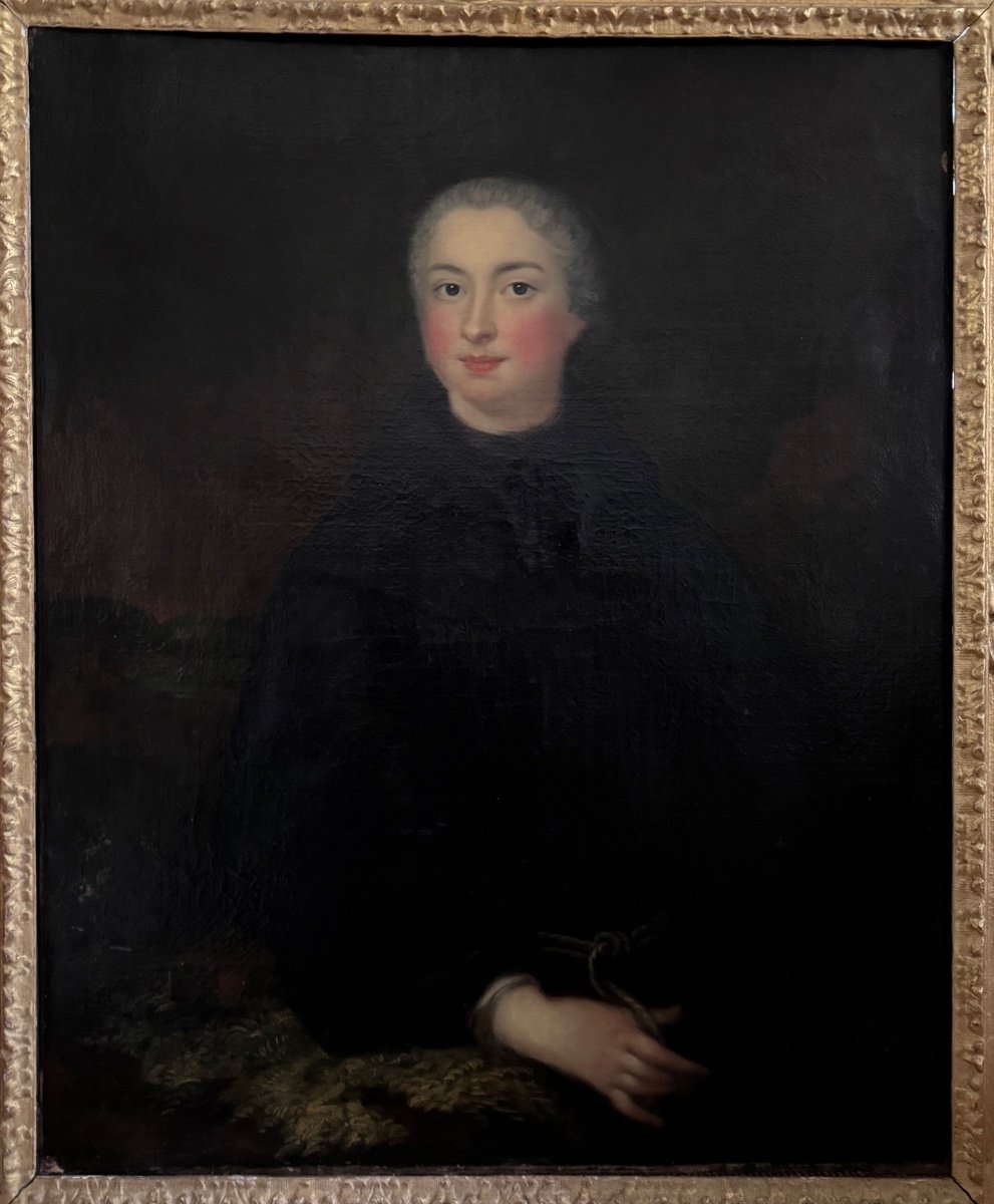 Large Portrait Of An Aristocrat In Its Period Frame -photo-4