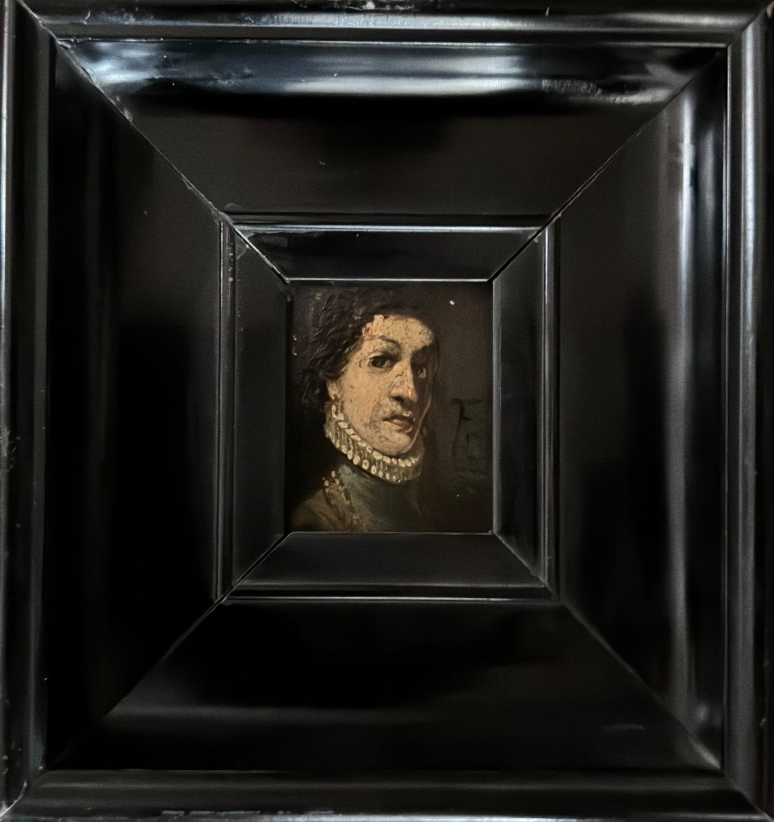 Small Portrait On Copper 17th Or 18th Century 