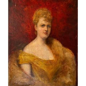 Portrait Of An Elegant Red-haired Woman