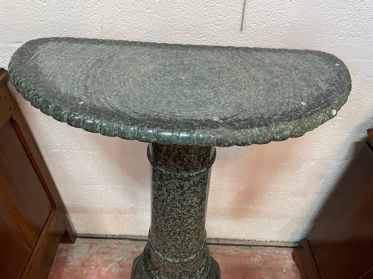 Speckled Green Marble Pedestal With Revolving Base-photo-3