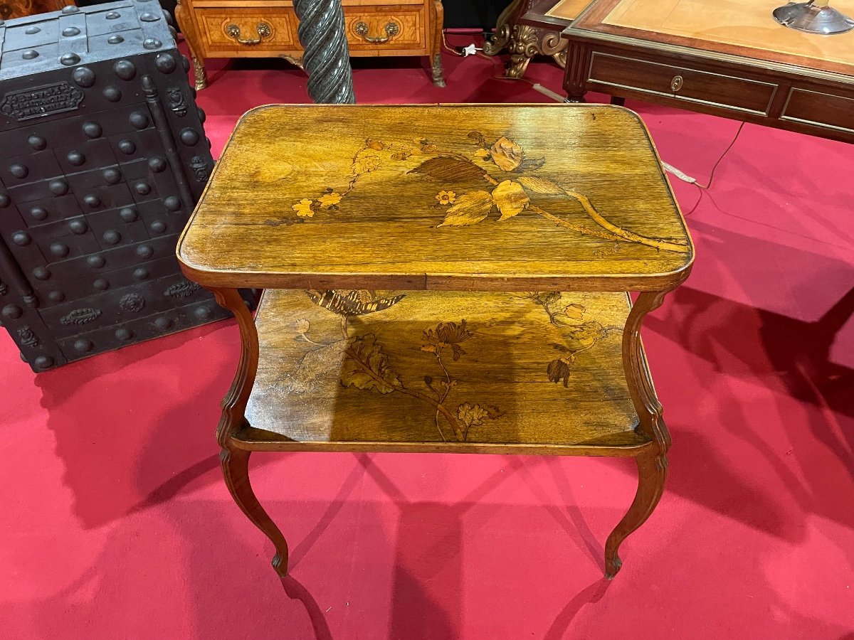 Art Nouveau Tea Table Signed Gallé
