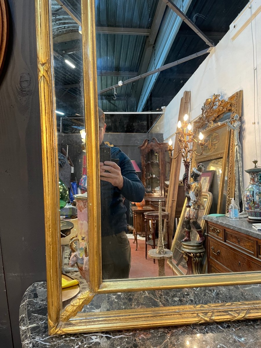 Large Louis XVI Style Close Mirror Topped With An Eagle -photo-3