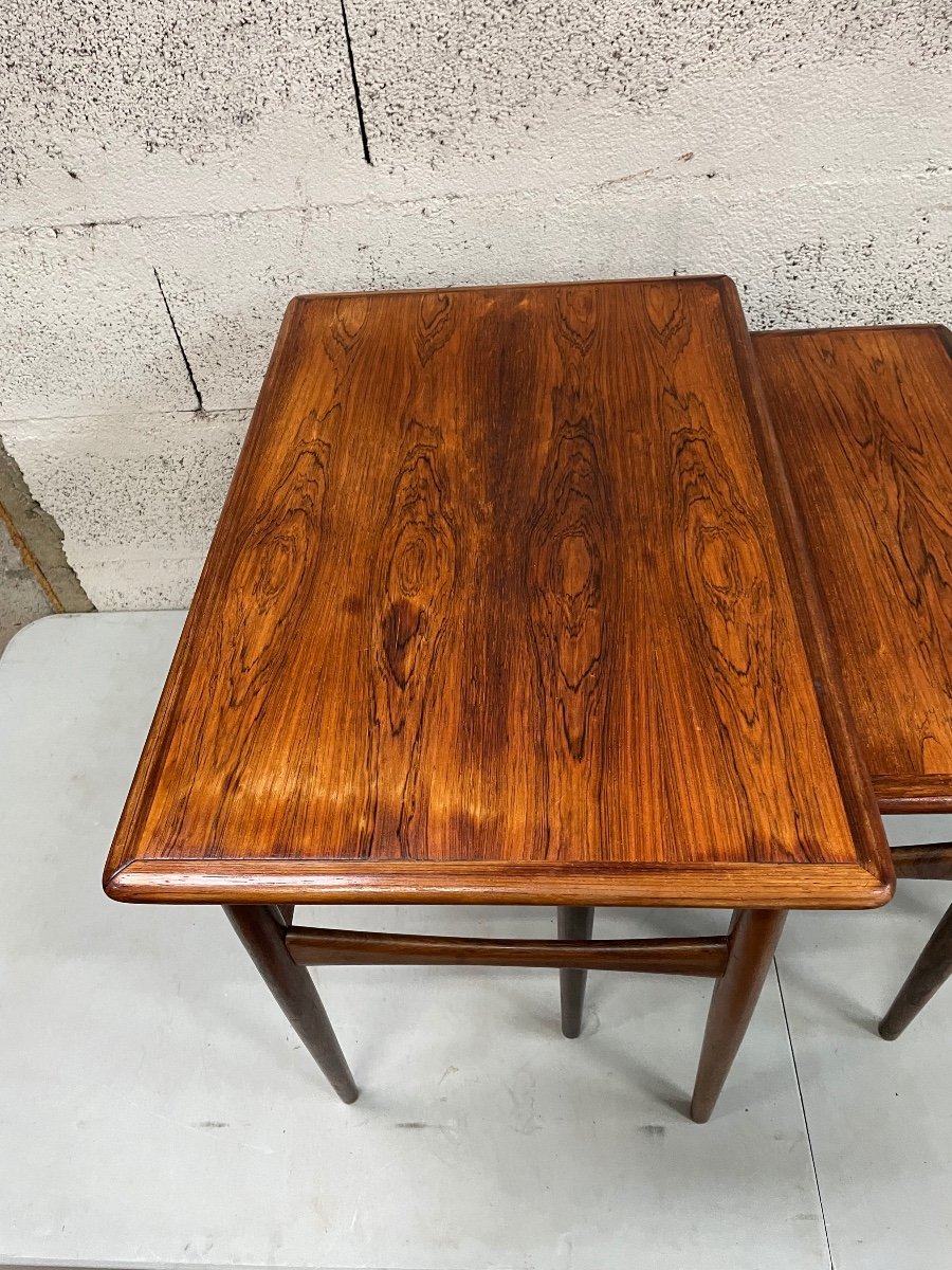 Nesting Tables In Solid Rio Rosewood By Danish Poul Hundevad-photo-4