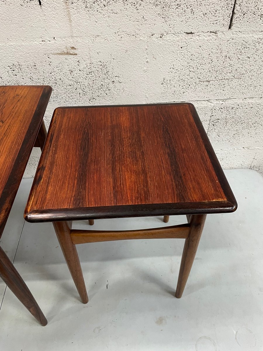 Nesting Tables In Solid Rio Rosewood By Danish Poul Hundevad-photo-2