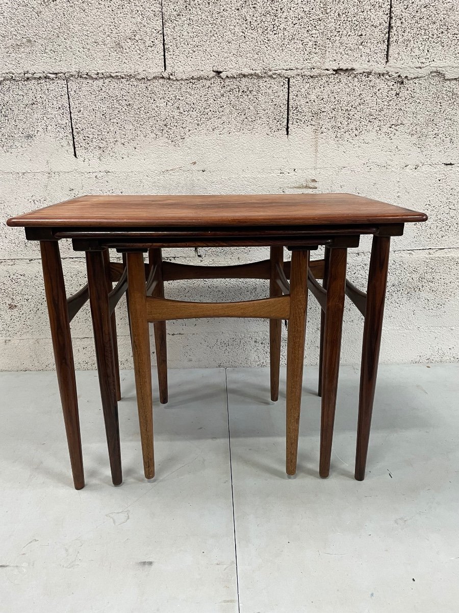 Nesting Tables In Solid Rio Rosewood By Danish Poul Hundevad