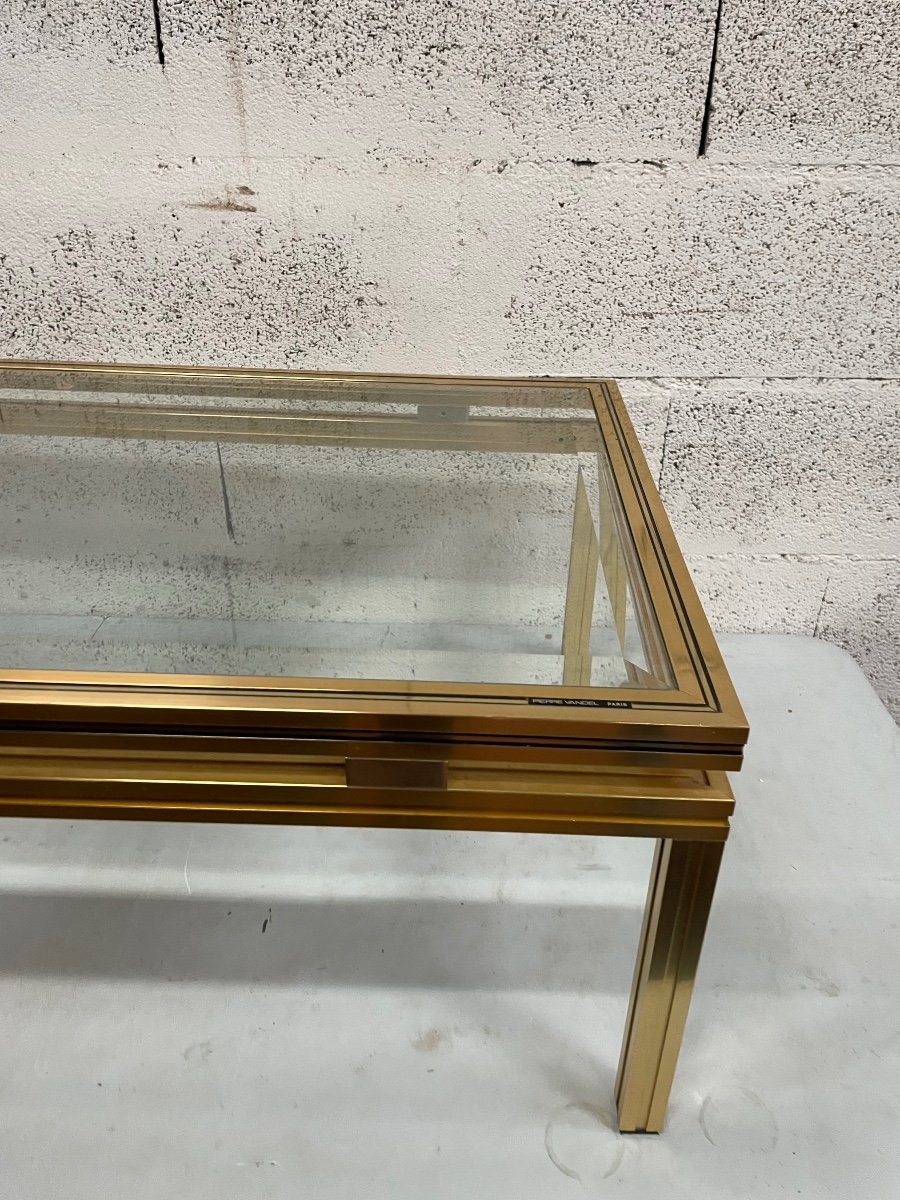 Pierre Vandel Gilded Brass Coffee Table In Paris -photo-2